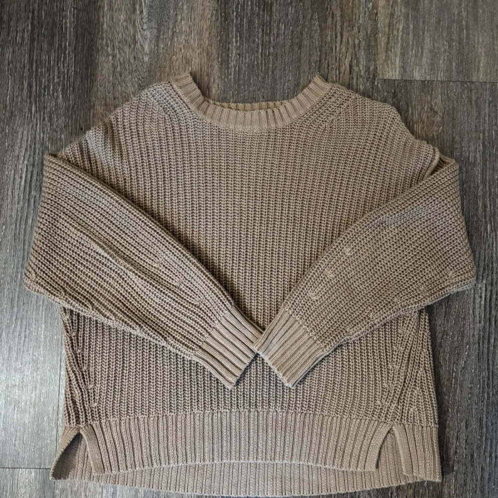 Cozy Tan Knit Sweater